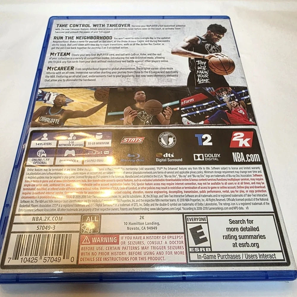NBA 2K19 PS4, Rated E, Giannis Antetokounmpo Basketball Bonus Content Tested CIB